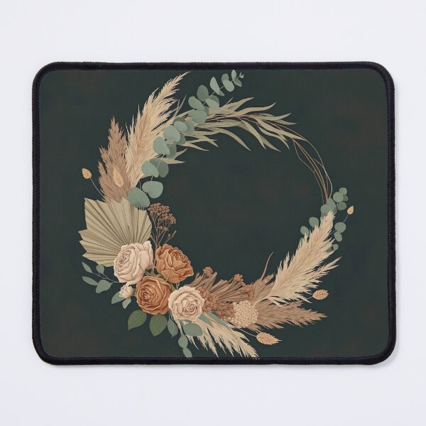 Item preview, Boho Floral Wreath Design – Elegant Dried Flowers & Pampas Grass Artwork designed and sold by ashrafzain.