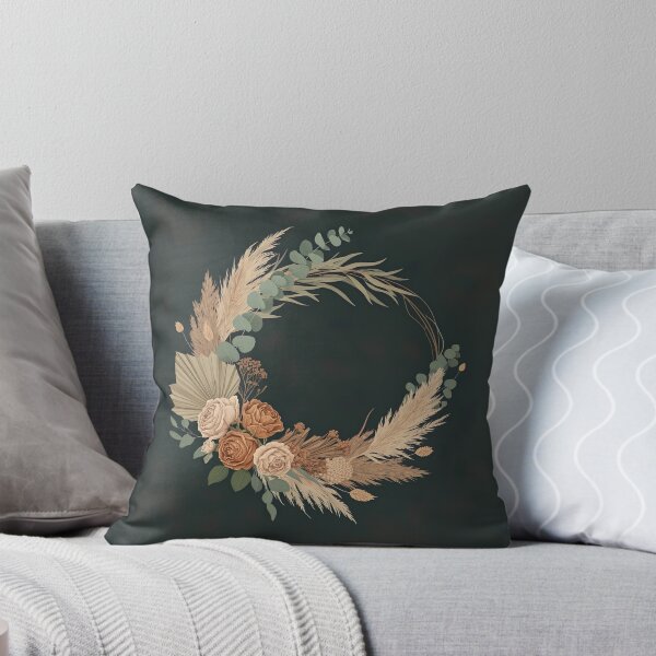 Item preview, Boho Floral Wreath Design – Elegant Dried Flowers & Pampas Grass Artwork designed and sold by ashrafzain.