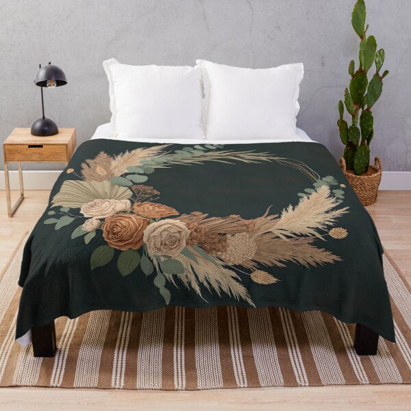 Item preview, Boho Floral Wreath Design – Elegant Dried Flowers & Pampas Grass Artwork designed and sold by ashrafzain.