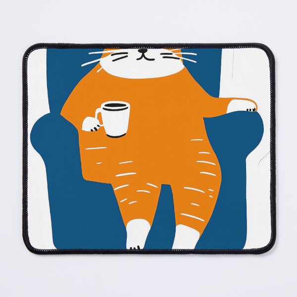 Item preview, Relaxed Cat with Coffee designed and sold by melbournedesign.