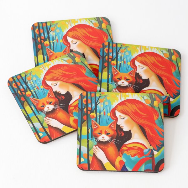 Item preview, Beautiful girl with a cat. designed and sold by Natalia-Vlad.