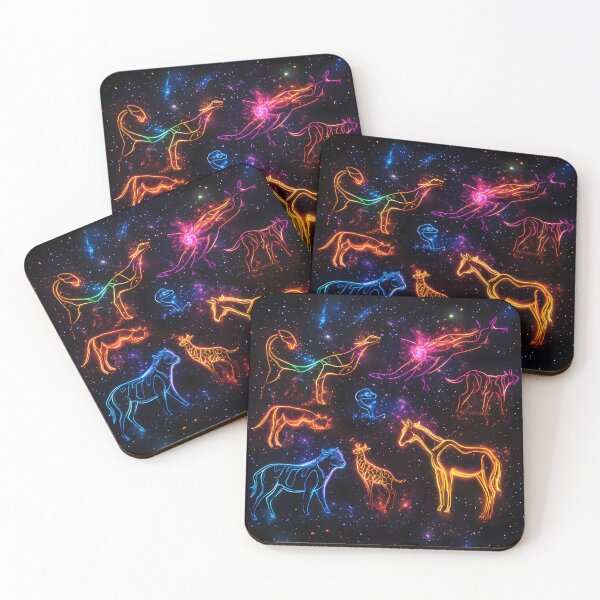 Item preview, Neon Cosmic Animal Silhouettes in Galaxy designed and sold by PixelReverb.