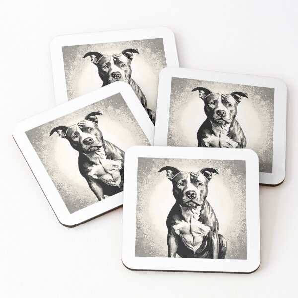 Item preview, Pointillism Pitbull Terrier designed and sold by Fredster1966.