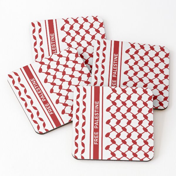 Item preview, Free Palestine Symbol Pattern Kufiya Design Red White Free Gaza  designed and sold by Annika Shurafa.