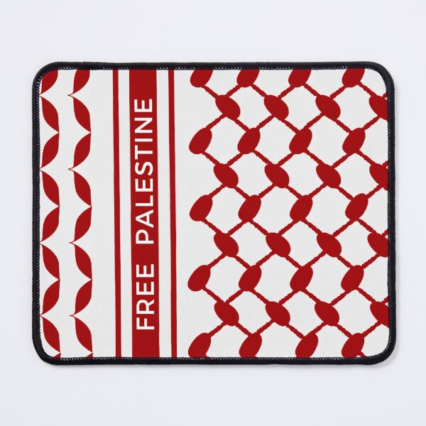 Item preview, Free Palestine Symbol Pattern Kufiya Design Red White Free Gaza designed and sold by Annika Shurafa.