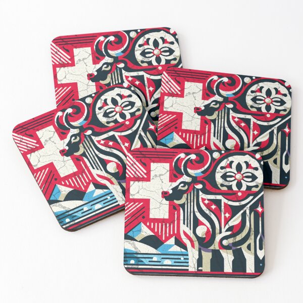 Item preview, Swiss flag and a cow designed and sold by Kaigorshirts.