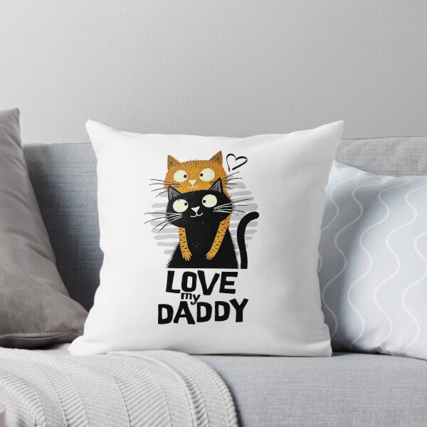 Item preview, I Love My Daddy, Baby Cat Hugging Dad Cat Illustration designed and sold by DAMOTAmagazine.
