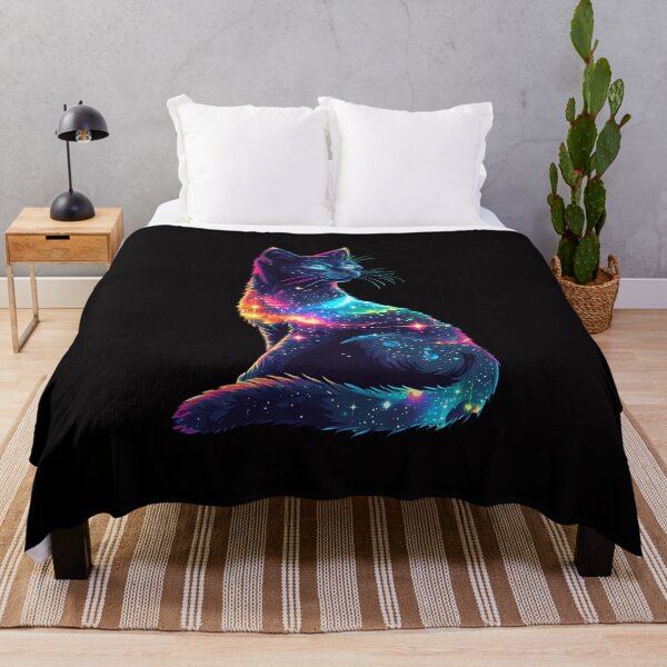 Item preview, Cosmic Galaxy Cat with Neon Glow designed and sold by PixelReverb.