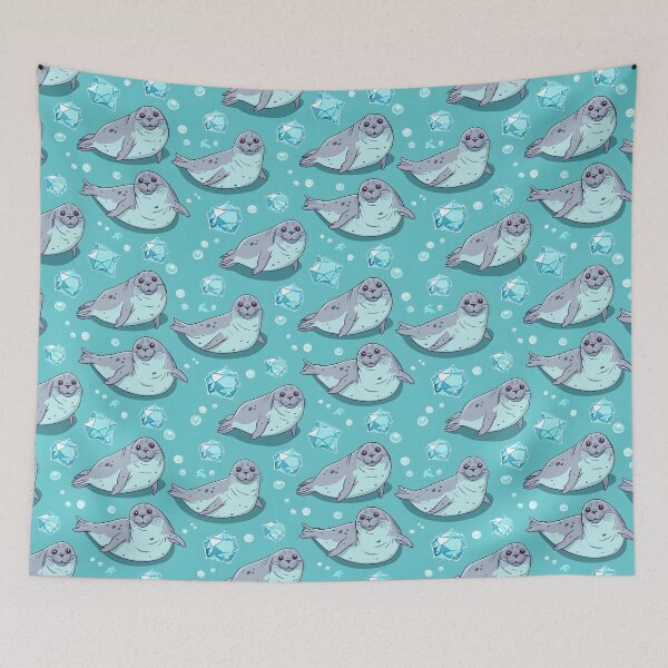 Item preview, Seal Blue Bubbles Pattern designed and sold by palaco210.