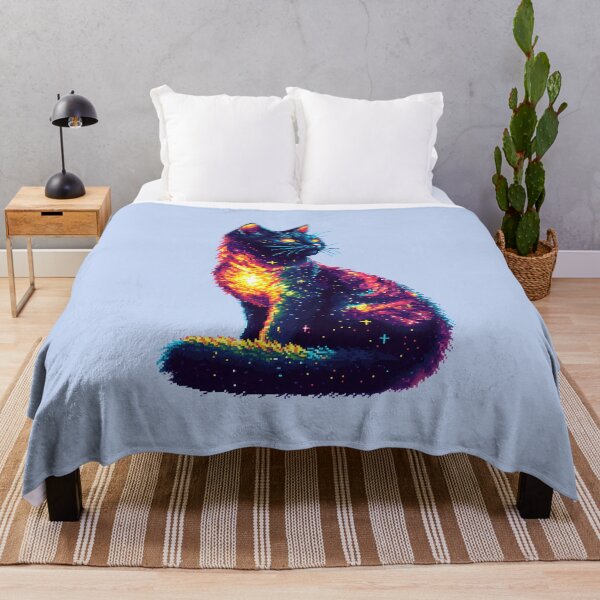 Item preview, Vibrant Pixelated Galaxy Cat designed and sold by PixelReverb.