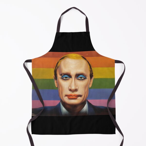 Item preview, Vladimir Putin LGBTQ Rainbow flag, Banned image, oil on velvet by Jorge Torrones designed and sold by velvetify.com.