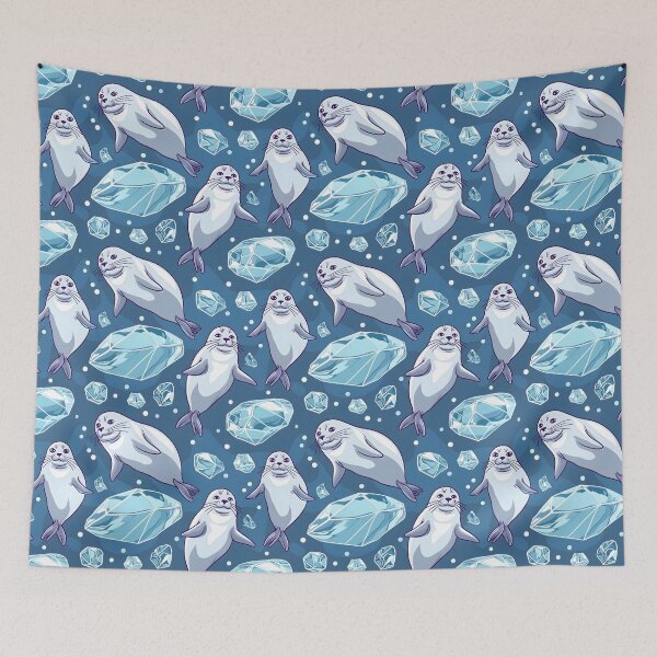 Item preview, Seal Blue Bubbles Pattern designed and sold by palaco210.