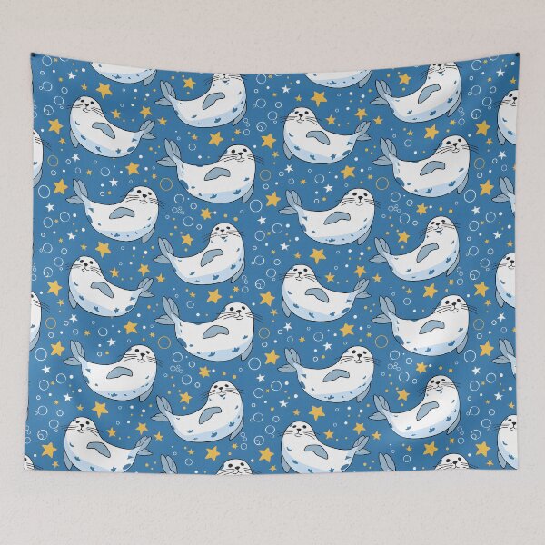 Item preview, Seal Blue Bubbles Pattern designed and sold by palaco210.