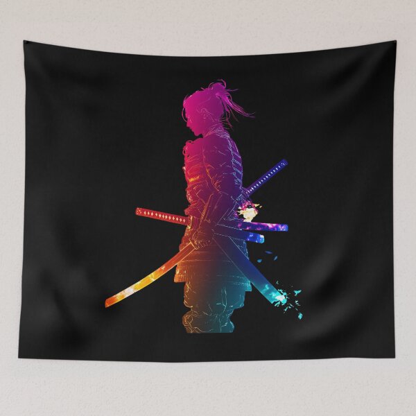 Item preview, Neon Samurai Warrior in Cosmic Glow designed and sold by PixelReverb.