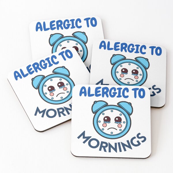 Item preview, Allergic to mornings funny slogan shirt designed and sold by LED Designs.
