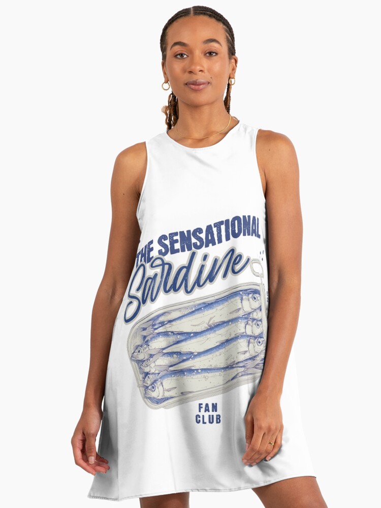 white christmas dresses Sugarlips Women's Sardine Sea Azari Cotton Shift Minidress - Blue main image 1