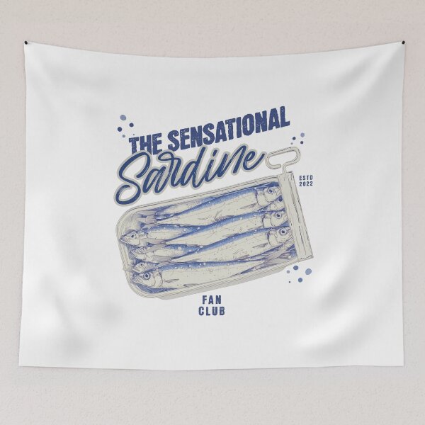 Item preview, The Sensational Sardine Fan Club ESTD 2022 designed and sold by MudcreekDesign.