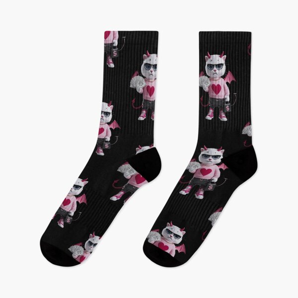 Item preview, Devilishly Cool Cat with Swag and Money Bag designed and sold by TrippyBunnyShop.