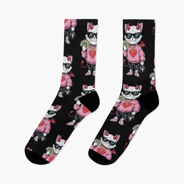 Item preview, Devilishly Cool Cat with Swag and Money designed and sold by TrippyBunnyShop.