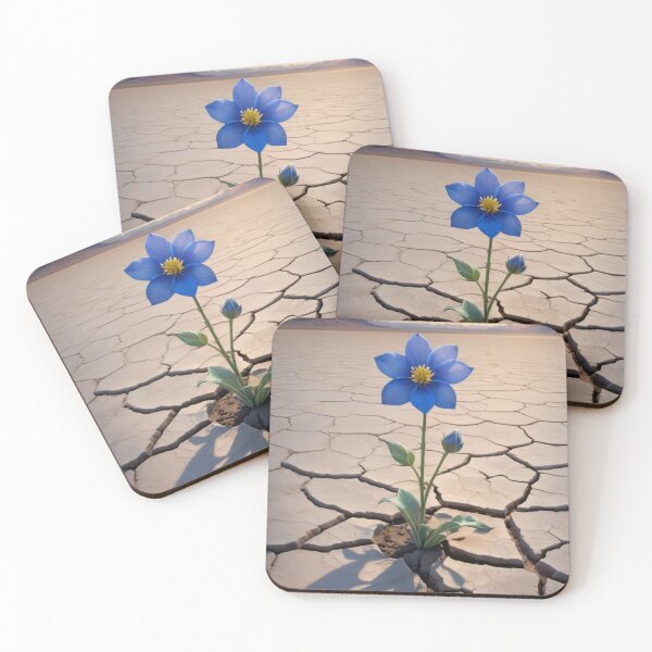 Item preview, Blue Flower Growing In Barren Desert Posters designed and sold by EthosWear.