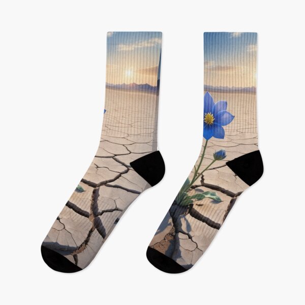 Item preview, Blue Flower Growing In Barren Desert Posters designed and sold by EthosWear.