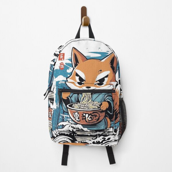 Item preview, Fox in winter ramen bowl eating designed and sold by Kunai art.