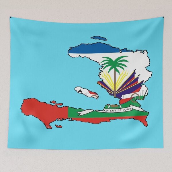 Item preview, Haiti Map with Haitian Flag designed and sold by Havocgirl.