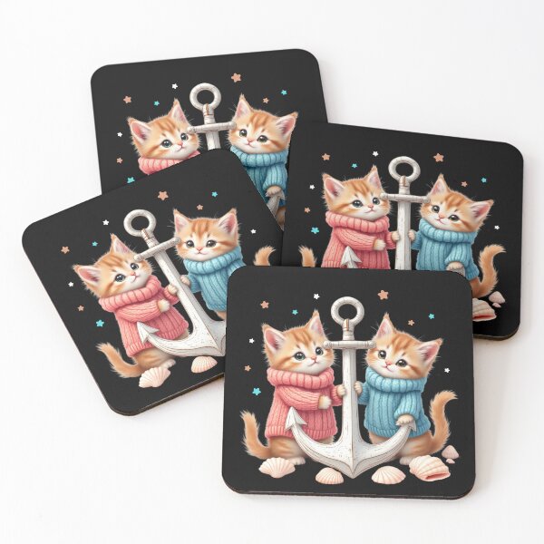 Item preview, Nautical Kitties designed and sold by Crazy Before Cats.