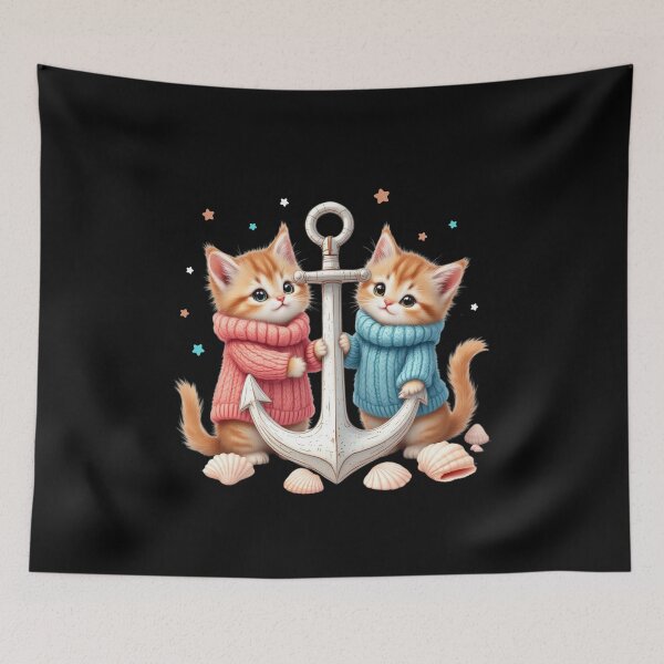 Item preview, Nautical Kitties designed and sold by Crazy Before Cats.