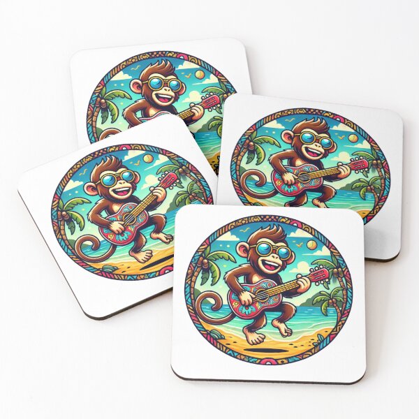 Item preview, Quirky Monkey Guitarist Tropical Vibes designed and sold by Nauert's.