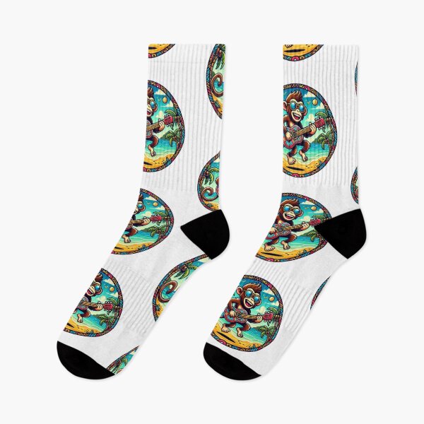 Item preview, Quirky Monkey Guitarist Tropical Vibes designed and sold by Nauert's.