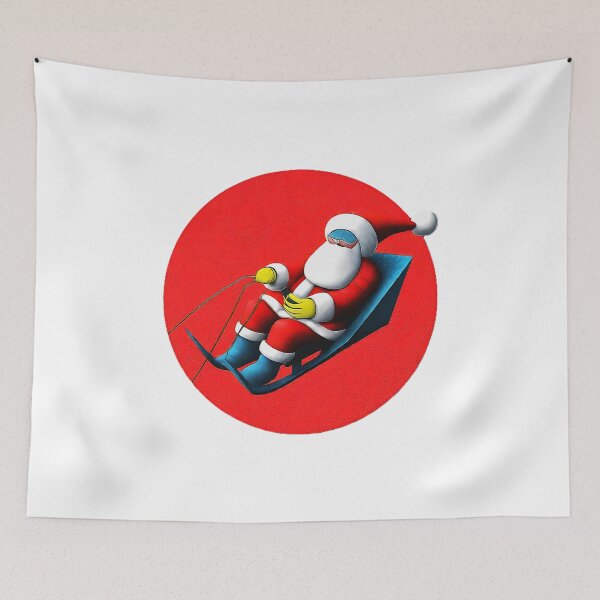 Item preview, Retro Santa on Sleigh , Cool Christmas Graphics , Holiday Santa Design , Unique Xmas Gift, Christmas Sled  designed and sold by Indyadizine.