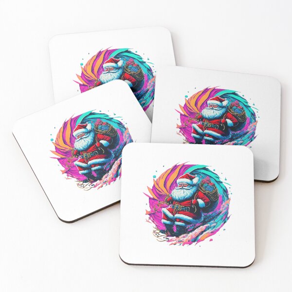 Item preview, Vibrant Santa Claus design , Santa riding the cosmic wave , Colorful and fun festive , Unique Christmas gift designed and sold by Indyadizine.
