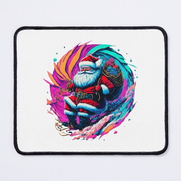 Item preview, Vibrant Santa Claus design , Santa riding the cosmic wave , Colorful and fun festive , Unique Christmas gift designed and sold by Indyadizine.