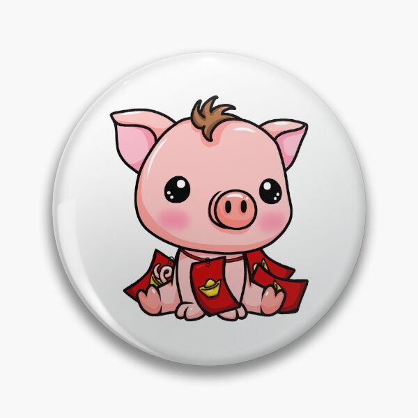 Item preview, Lunar New Year Pig with Lucky Red Envelope Money designed and sold by Sweet Dreams Of Art.