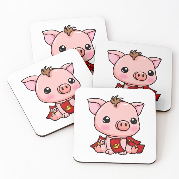 Item preview, Lunar New Year Pig with Lucky Red Envelope Money designed and sold by Sweet Dreams Of Art.