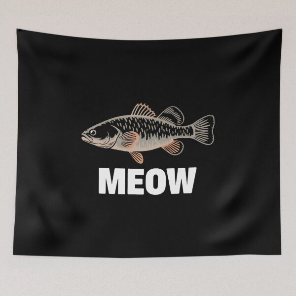 Item preview, Funny Fishing Meme Design: Fish Saying Meow designed and sold by Karsten Stier.