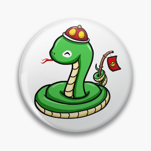 Item preview, Lunar New Year Snake wearing a Cap and Stick with Lucky Red Money Envelope designed and sold by Sweet Dreams Of Art.