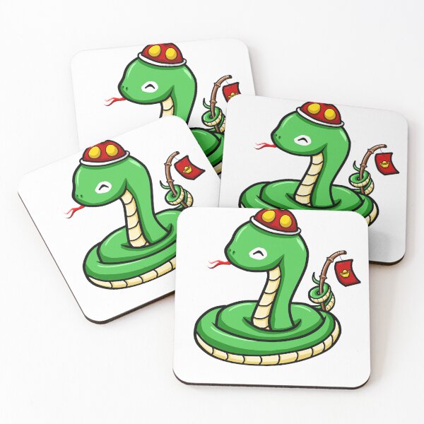 Item preview, Lunar New Year Snake wearing a Cap and Stick with Lucky Red Money Envelope designed and sold by Sweet Dreams Of Art.