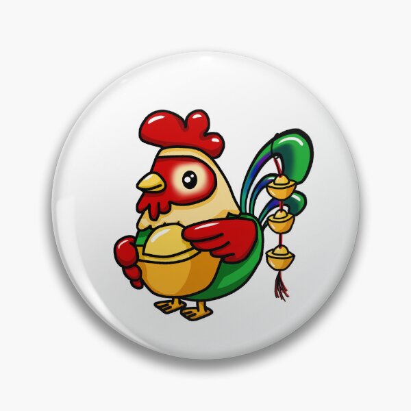 Item preview, Lunar New Year Rooster with Gold Nuggets designed and sold by Sweet Dreams Of Art.