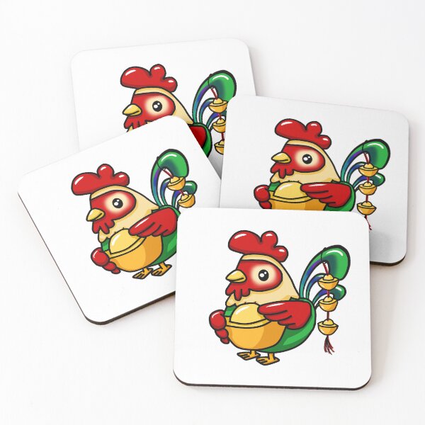 Item preview, Lunar New Year Rooster with Gold Nuggets designed and sold by Sweet Dreams Of Art.