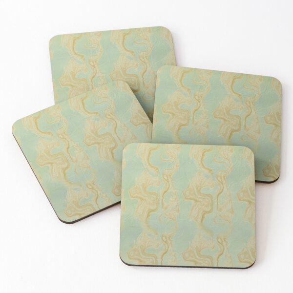 Item preview, Abstract Seagreen and Gold  designed and sold by jartcreations.