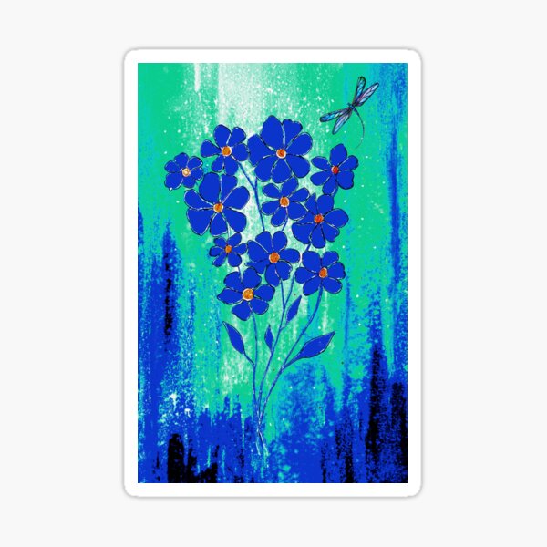 Item preview, Flower Spray in Blue designed and sold by Linda Callaghan.