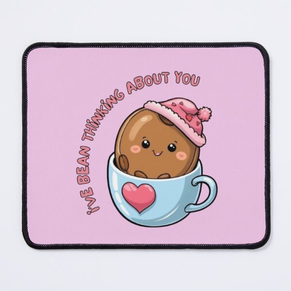 Item preview, I've Bean Thinking About You - Valentine Coffee Pun designed and sold by LMoonDesigns.