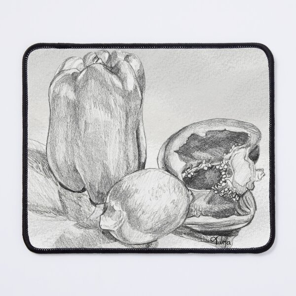 Item preview, Still Life in Graphite Fruit and Vegetables designed and sold by Glimmersmith.