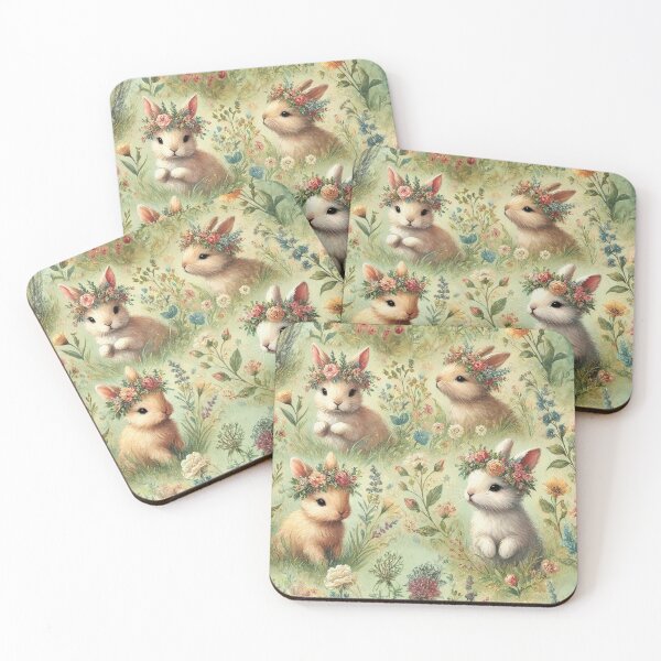 Item preview, Four baby bunnies with crowns designed and sold by KittyKatto.