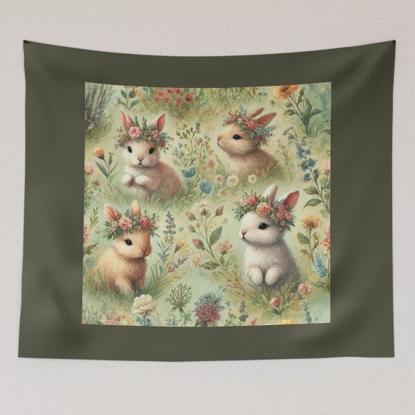 Item preview, Four baby bunnies with crowns designed and sold by KittyKatto.