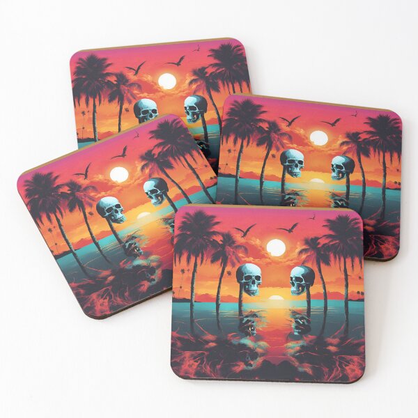 Item preview, Skull Bay at Sunset, Beautiful but Eerie Beach designed and sold by FroggyFly Designs.