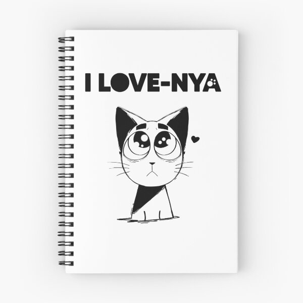 Item preview, Dibujo Minimalista de Gatito Kawaii 'I Love-Nya' designed and sold by SilriverART.