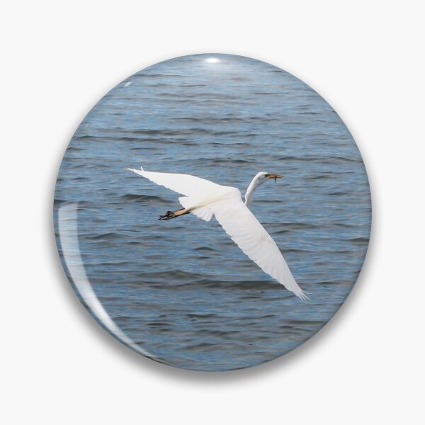 Item preview, Great Egret Flying With a Fish In Its Bill designed and sold by BackyardBirder.